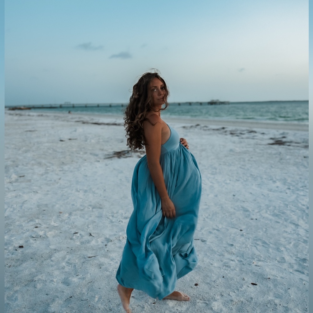 Flowy Blue Maxi Dress - Picture 7 of 8